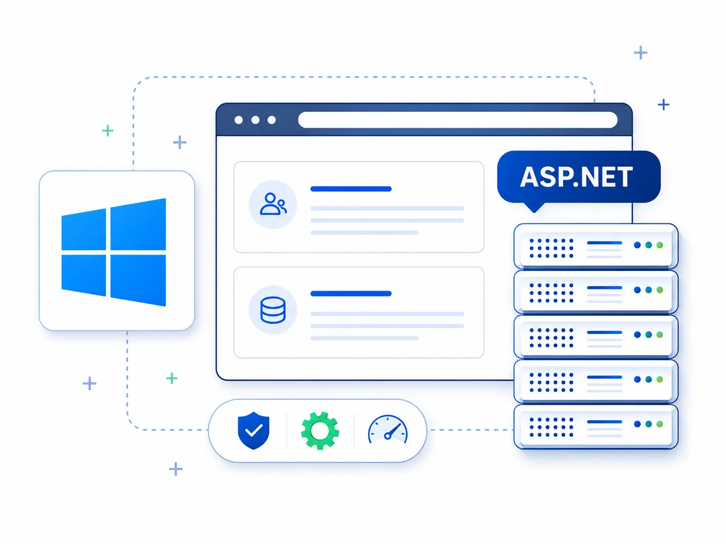 Windows VPS hosting infrastructure with ASP.NET and server management